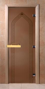 Дверь DoorWood стекло Бронза матовое 190х70 Восточная арка (коробка береза)