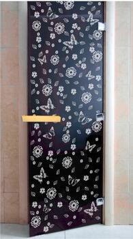 Дверь DoorWood стекло Черный жемчуг 190х70 «Весна цветы» (коробка ольха) 